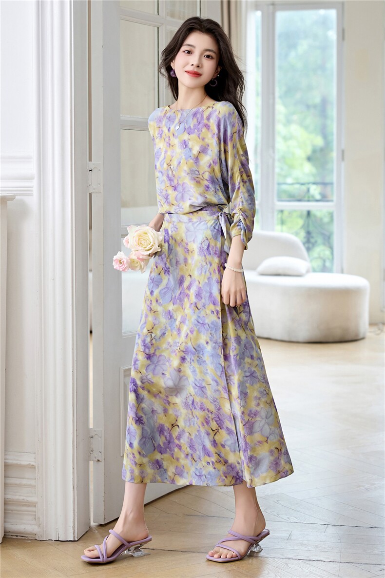 2026新款真丝连衣裙女气质真丝裙子宽松显瘦时尚洋气减龄长裙子,女装连衣裙,阿舍尔精品