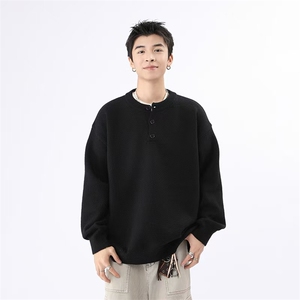 美式亨利领毛衣男毛衣美式复古休闲慵懒风针织衫男毛衣MY519-P54图片