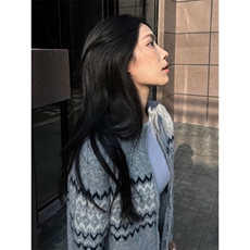 费尔岛提花半高领拉链开衫毛衣男秋冬季慵懒感休闲百搭针织衫情侣，男装针织衫/毛衣，星座506A