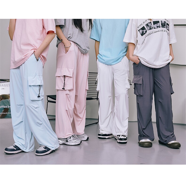 8XL-M特大码冰丝裤男美式工装裤高腰垂感宽松防晒阔腿裤K962P45,男装防晒衣,电商D206-1