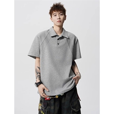 美式正肩短袖polo衫男款夏季重磅衬衫翻领T恤半袖TA1104-P35，男装T恤，星座208-5