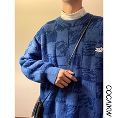 情侣毛衣男秋冬季新款宽松慵懒风针织衫奶系穿搭青少年Y9109-P45，男装针织衫/毛衣，星座1008