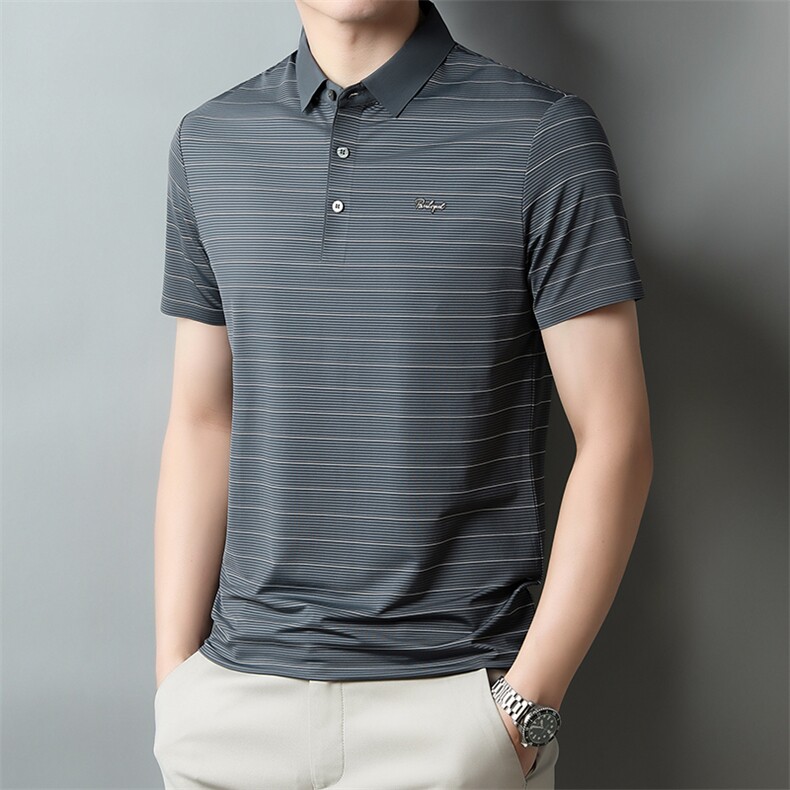 新款polo衫男士T恤男装短袖翻领夏季冰丝商务宽松休闲PL2323-P75,男装Polo衫,星座1105-3
