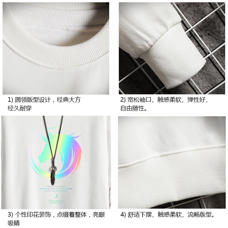S6138-P28加绒款-P33秋季圆领卫衣男大码韩版宽松长袖外套网格,男装卫衣,电商A040A