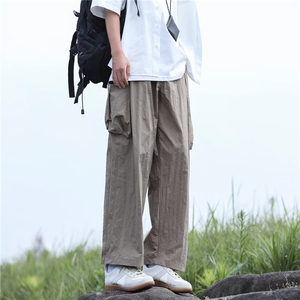 日系凉感多口袋工装裤男宽松潮牌ins直筒户外防水冲锋裤阔腿休闲图片
