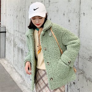 2021秋冬新款颗粒绒羊羔毛加厚皮毛一体外套短女图片