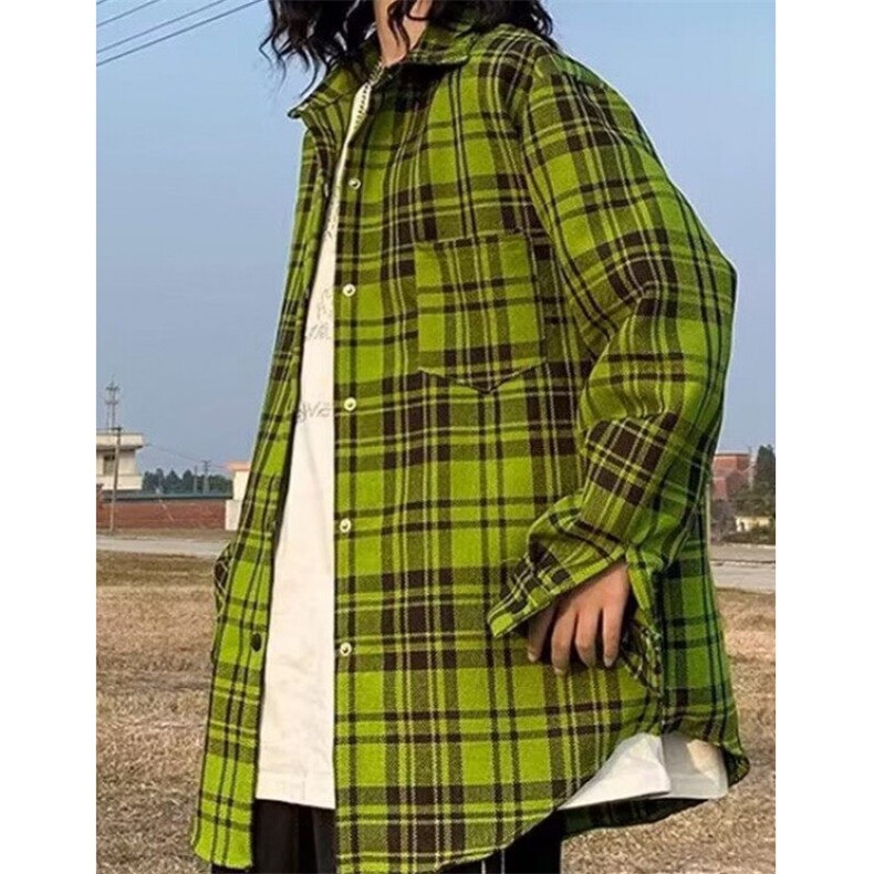 春秋季韩版纯棉女士格子衬衫长袖上衣百搭全棉休闲衬衣C15,男装衬衫,星座1116A（原606A-3）