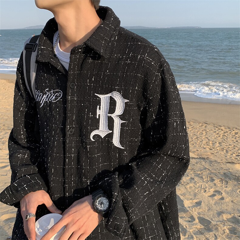 欧美高街格子衬衫男女宽松上衣vibe新款开衫高级感外套JY19-P45，男装衬衫，星座1008-2