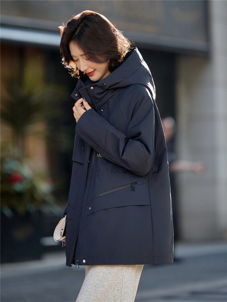 现货2025年冬季新款夹棉保暖棉衣中长款派克服,女装棉衣/棉服,悦祺