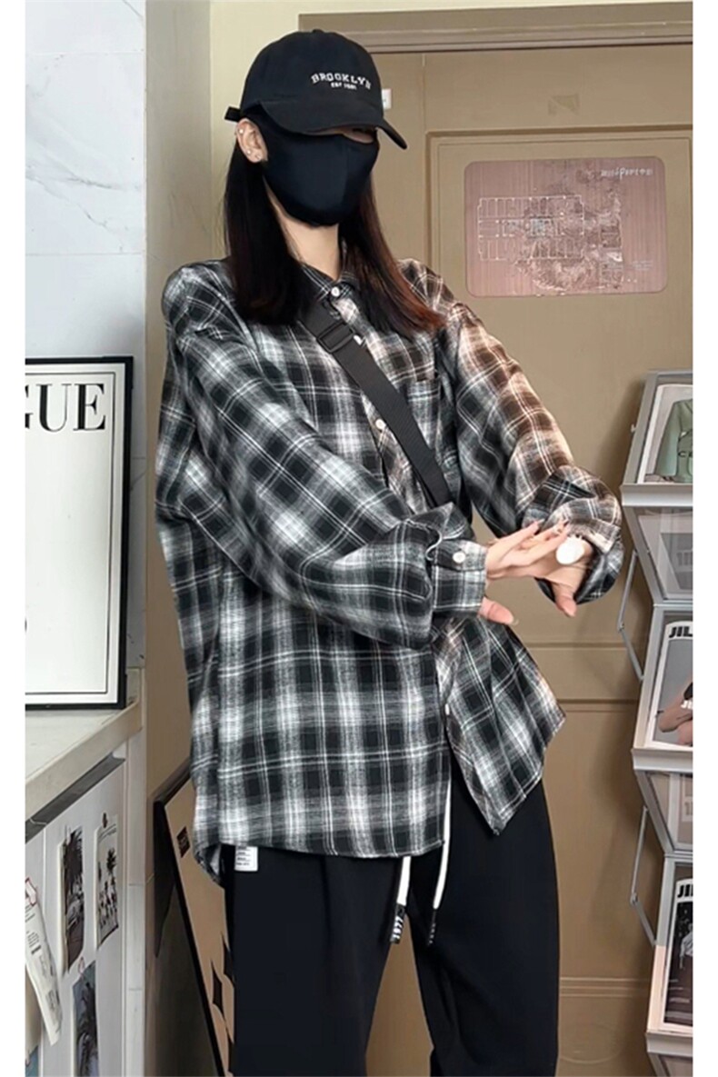 复古格子长袖衬衫男大码衬衣上衣外套C2211-P28【特价】,男装衬衫,电商A007