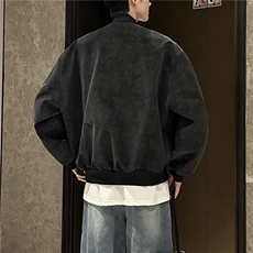 现货得物抖音品质春秋皮夹克扎染皮衣外套JK321，男装夹克，星座1904A
