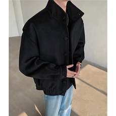 冬季高级感立领毛呢外套韩版潮流夹克ins痞帅棉服上衣D383P108，男装夹克，电商A335-1（原A458）