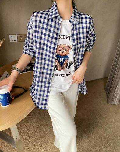 秋装新款格子衬衣两件套，其它，沐·沐