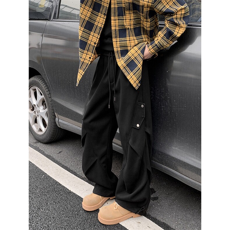 2025新款美式褶皱工装裤阔腿休闲长裤百搭现货K8362-P40,男装休闲裤,星座512-4