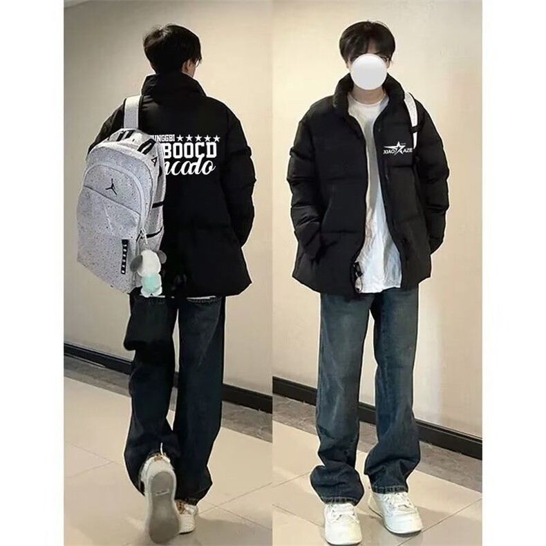 JY397-P64黑色立领棉服男女秋冬季2025新款棉衣外套,男装棉衣,星座1501-3