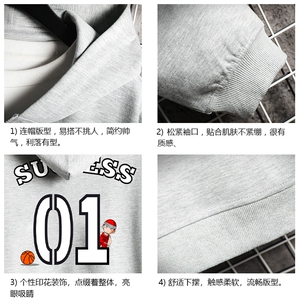 KS21205-P38 加绒款-P43 连帽开衫卫衣男运动外套大码班服 网格图片
