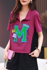 现货2023夏季新款宽松洋气百搭休闲上衣，女装T恤，深水步