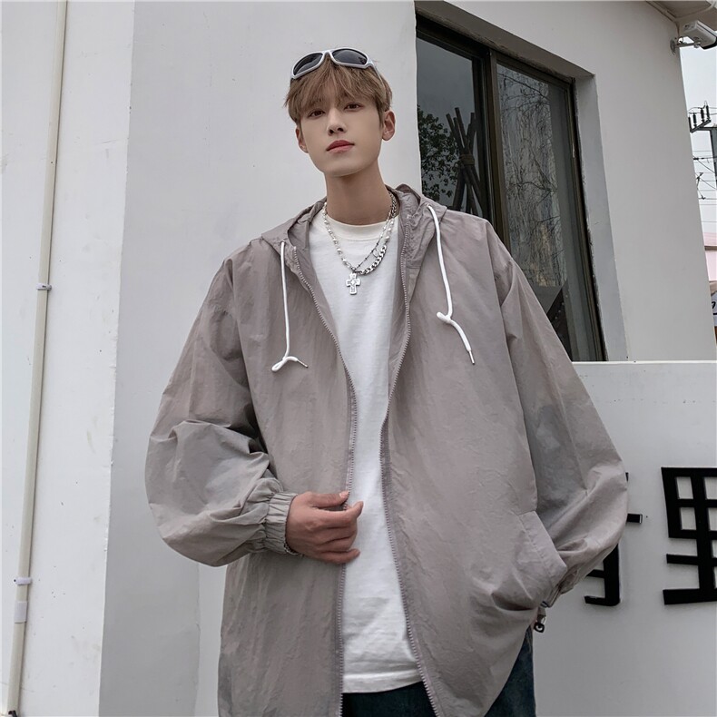 DJ22-P33男夏季新款防晒衣宽松连帽潮流百搭透气轻薄时尚休闲韩版,男装防晒衣,星座603-2