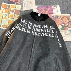 美式高街立领夹克外套男女秋冬季节冬季hiphop潮牌字母印花拉链上，男装夹克，星座601-2