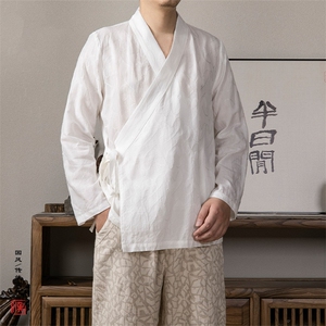 秋装新款风男装汉服提花道袍C205P65图片