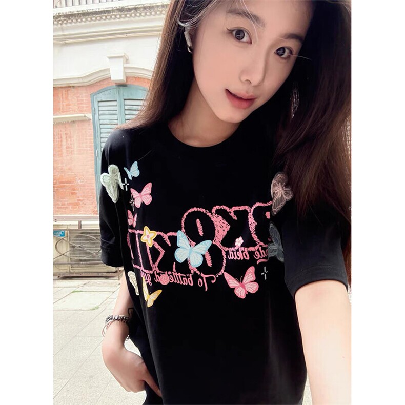 万针全刺绣工艺抖音得物高品质260克重磅纯棉双纱美式高街短袖T恤，男装T恤，电商A486