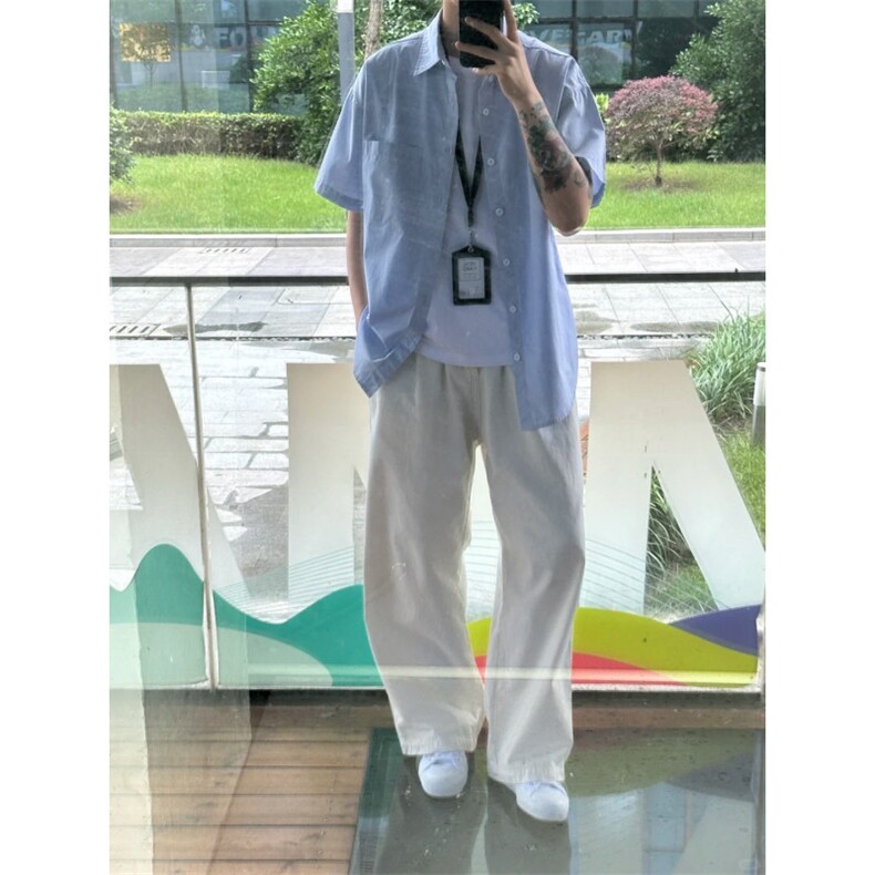 宽松阔腿休闲裤1302-GK03-P58成分100棉控89,男装休闲裤,星座1302