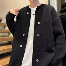小香风毛衣男潮纽扣高质开衫毛衣慵懒开衫拉链针织衫外套M013，男装针织衫/毛衣，星座1116A-1（原606A）