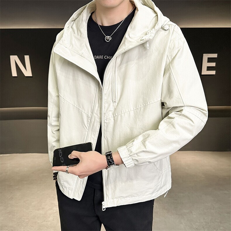 2025春季新款连帽纯色简约品质款夹克男士外套B317-JK8018-P145，男装夹克，电商B317