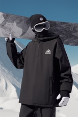 冬季防风防水兔耳朵保暖滑雪服男女银狐绒大码情侣款外套M38-P125，男装棉衣，电商A001-1