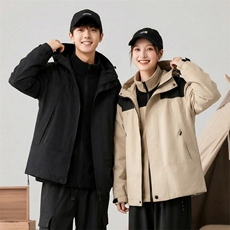 三合一冲锋衣连帽外套摇粒加绒二件套星座1512-2881&2882-P65，男装夹克，星座1512