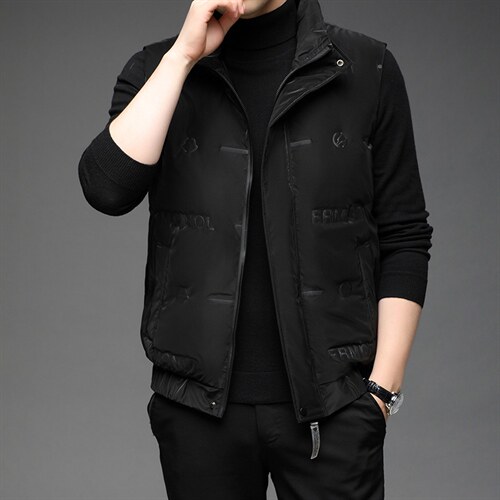 BJY08187男式2023新款立领羽绒背心无袖加绒加厚马甲P108，男装羽绒服，电商B360