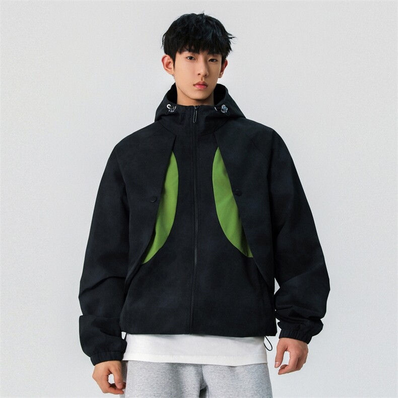 美式复古冲锋衣外套春季潮牌宽松休闲机车服夹克A406 JK6005 P78图片
