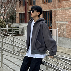 抖音得物高品质二开25秋冬美式重磅宽松结构设计连帽卫衣外套W78，男装卫衣，电商A486