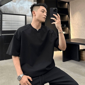 【有货】DAT07-特P33显肩宽小V设计款春夏男士短袖T恤高级感半袖图片