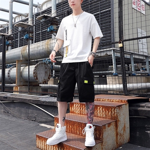 2021新款男士一套夏装青少年两件套宽松帅气短袖t恤套装T768-P58图片