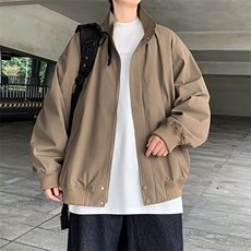 日系工装立领风衣外套2025春秋新款韩版宽松中长款薄款质感大衣，男装风衣，星座506A