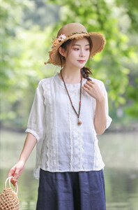 【现货】夏季新款 纯苎花边上衣+双层苎阔腿裤,其它,依鼎衣典