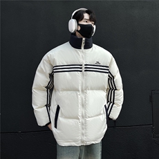 冬装新品美式条纹织带棉服刺绣logo棉衣休闲外套男G1100P118，男装棉衣，电商A339