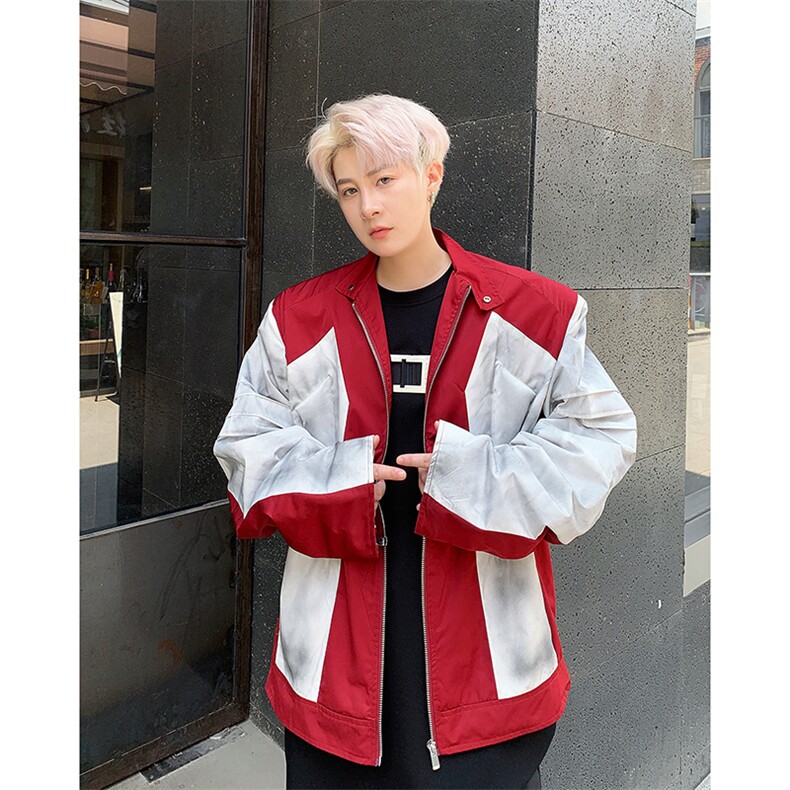 美式复古潮牌撞色拼接情侣棒球服男休闲宽松外套春秋JK85577-p68，女装职业装，星座1008