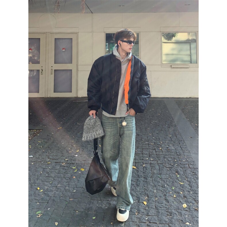【有货】MY8213CC-特P85红内飞行夹克棉服男高级感棒球服外套,男装夹克,星座1007（原301D）