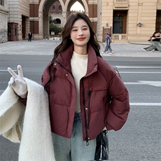 【新款现货】安可拉红立领短款小个子白鸭绒外套99816款P235K338，女装羽绒服，2C316