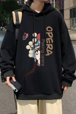WY2161-P35加绒款-P40纯棉连帽卫衣男大码运动帽衫宽松薄外套男，男装卫衣，电商A040