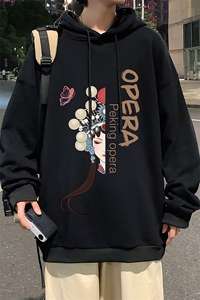 WY2161-P35 加绒款-P40 纯棉连帽卫衣男大码运动帽衫宽松薄外套男图片