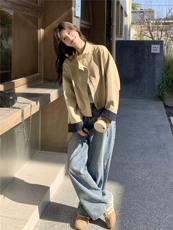 卡其色短款工装风衣夹克外套女春秋2026新款时尚小个子巨好看上衣，女装短外套，2C159