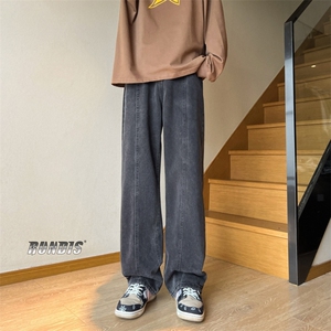 潮流宽松简单百搭牛仔裤男女 美式高街直筒休闲裤NK108/P48图片