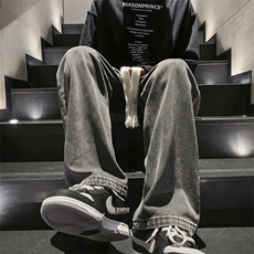 牛仔裤男休闲宽松直筒牛仔裤313A-1-NZ025-P55控68，男装牛仔裤，星座808A-1