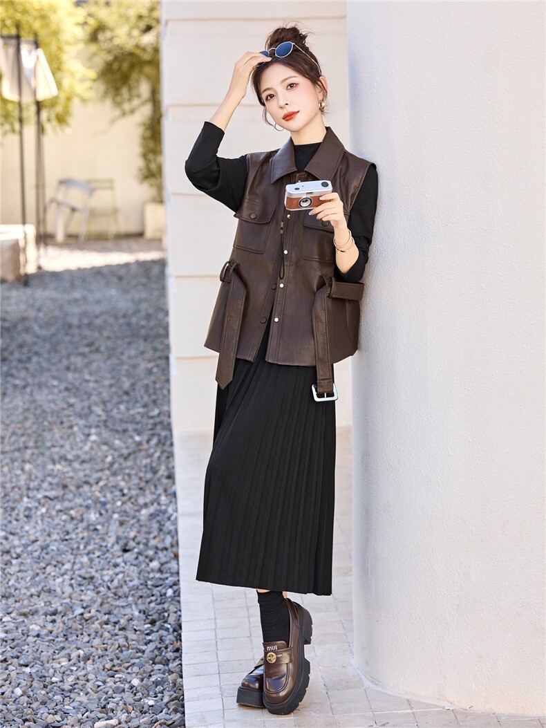 休闲时尚方格牛仔套装女2025年春秋新款高腰宽松显瘦阔腿裤三件套,女装套装/套裙,意芙