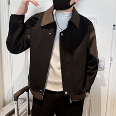 小伙店主风呢子大衣秋冬妮子毛呢拼色夹克外套A236-JK-5032-P135，男装夹克，电商A236