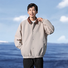 秋季宽松夹克男撞色衬衫领上衣外套DSA157B-JK7863-P65，男装夹克，电商A157B