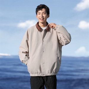 秋季宽松夹克男撞色衬衫领上衣外套DSA157B-JK7863-P65图片